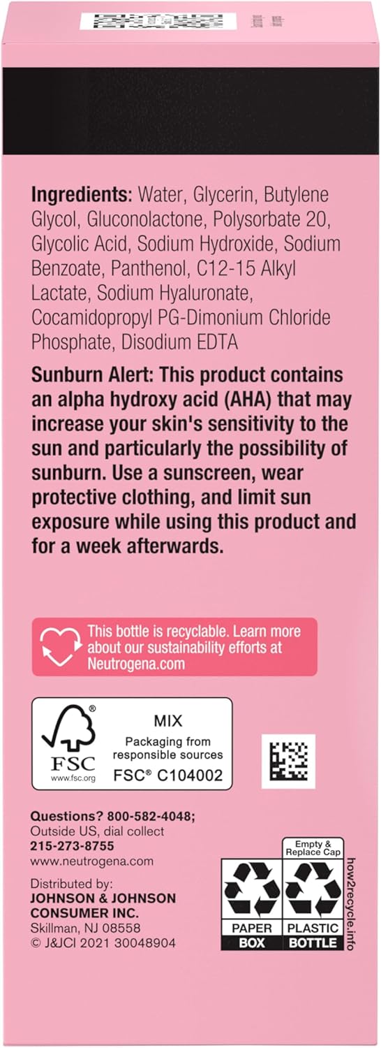 Neutrogena Skin Perfecting Daily Liquid Facial Exfoliant with 7% AHA/PHA Blend + HA to Smooth, Exfoliate & Replenish Dry Skin, Leave - On Face Exfoliator, Oil - & Fragrance - Free - 118 mlNeutrogena070501102169Face ExfoliatorsFace Exfoliators