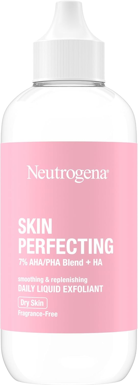 Neutrogena Skin Perfecting Daily Liquid Facial Exfoliant with 7% AHA/PHA Blend + HA to Smooth, Exfoliate & Replenish Dry Skin, Leave - On Face Exfoliator, Oil - & Fragrance - Free - 118 mlNeutrogena070501102169Face ExfoliatorsFace Exfoliators
