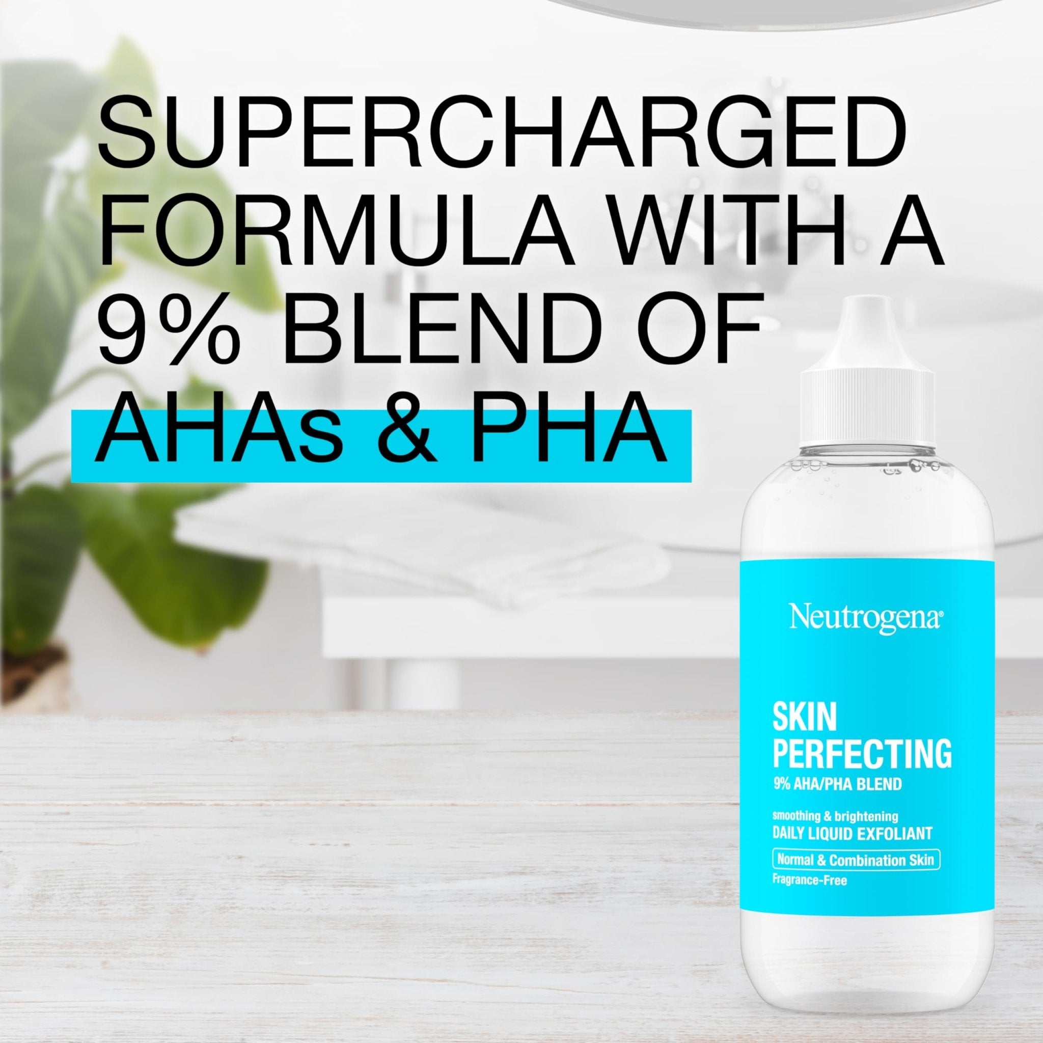 Neutrogena Skin Perfecting Daily Liquid Facial Exfoliant with 9% AHA/PHA Blend for Normal & Combination Skin, Smoothing & Brightening Leave - On Exfoliator, Oil - & Fragrance - Free 118 mlNeutrogena070501102183Face ExfoliatorsFace Exfoliators