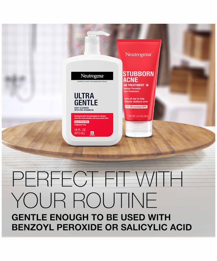 Neutrogena Ultra Gentle Daily Facial Cleanser with Pro - Vitamin B5 for Acne - Prone & Sensitive Skin, Fragrance - Free, Dye - Free, Soap - Free, Paraben - Free Hypoallergenic Face Wash, 16 fl. ozNeutrogena070501194928CleanserCleanser