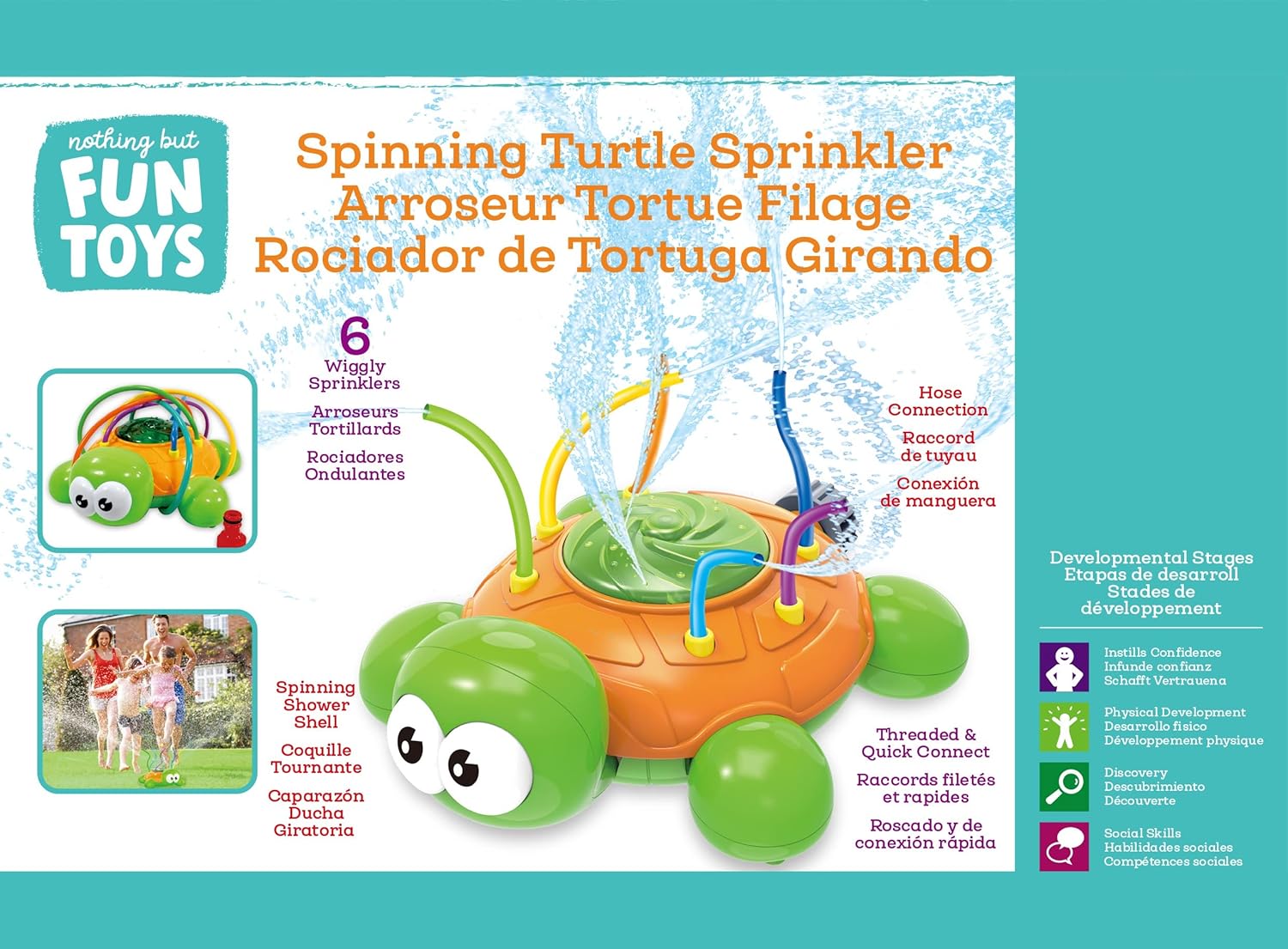 Nothing But Fun Toys Spinning Turtle Sprinkler Designed for Children Ages 3+ YearsNothing But Fun Toys842446107147Water playWater play