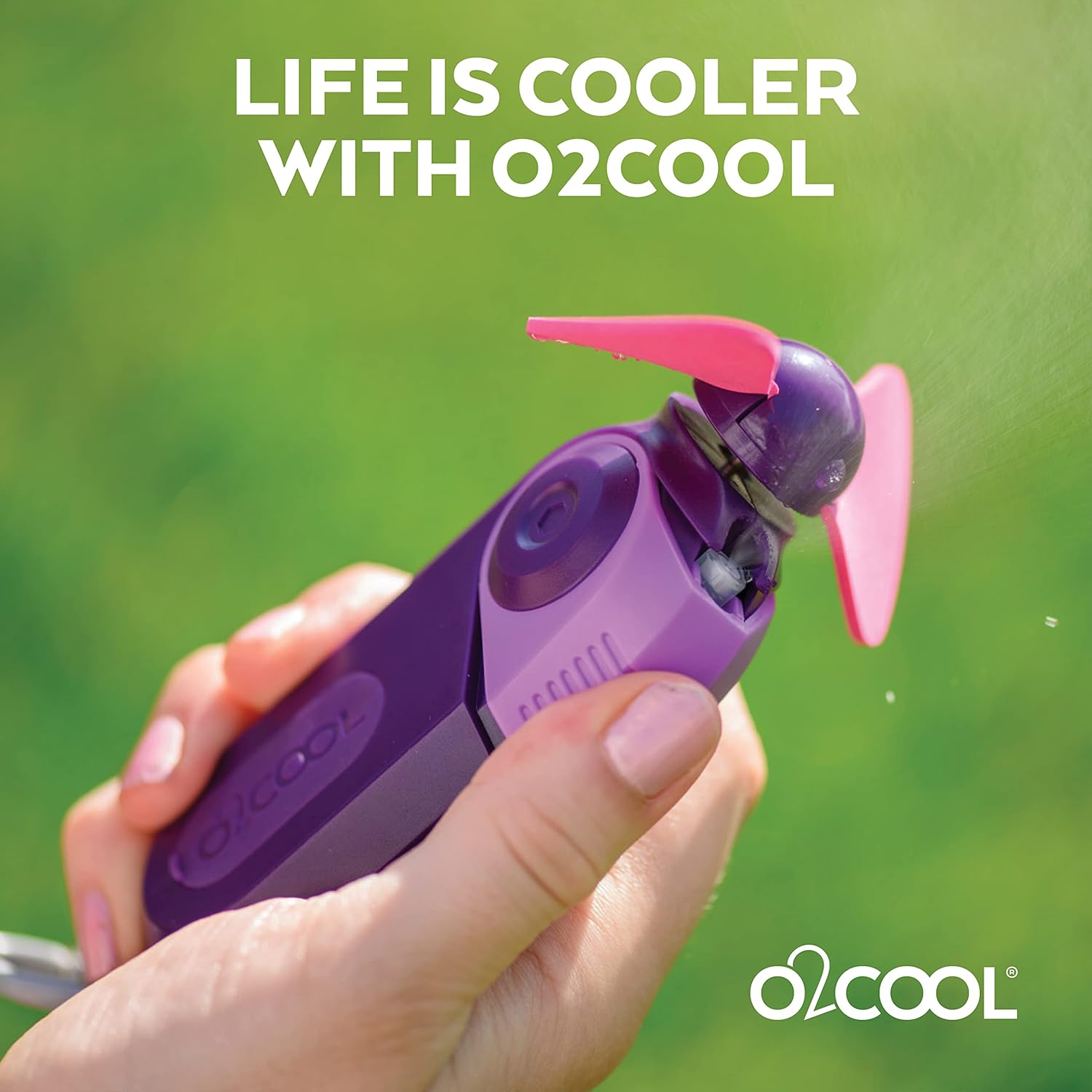 O2COOL Sport Misting Fan - Portable Pocket Size Battery Powered Cooling Fan With Carabiner Clip - Assorted ColorsO2COOL755247120355Personal FansPersonal Fans
