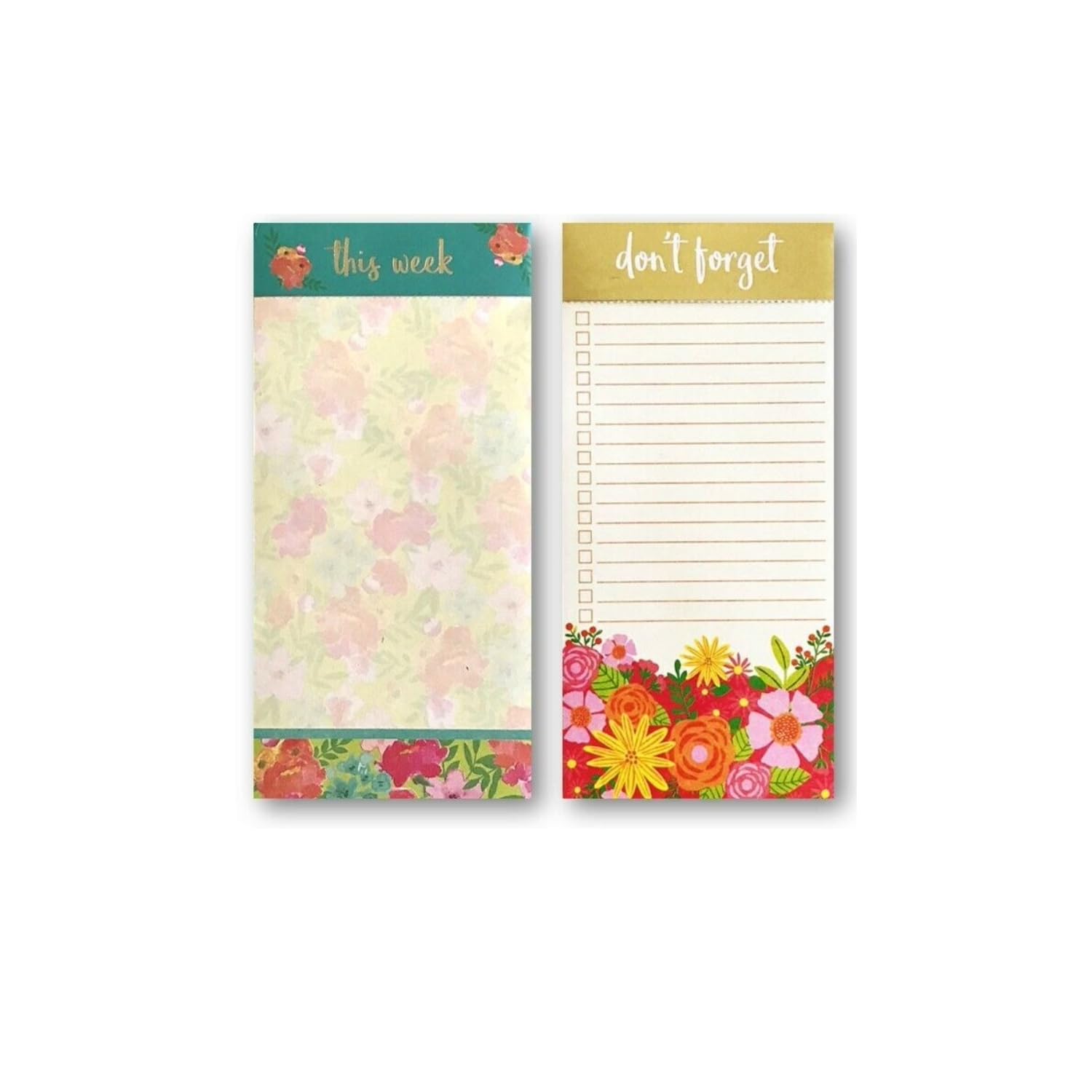Pfive 100 Sheets List Magnetic Notepads for Refrigerator Magnetic Fridge Notepad for Shopping - Pack of 3PfiveNotepadsNotepads