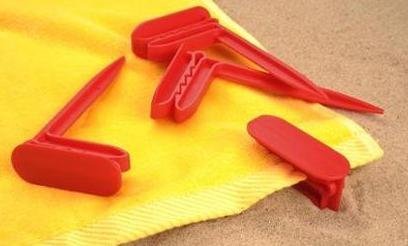 PFive 4 Anchor Stakes Clamps Claim it - Picnic Blanket, Beach Towel Holders on Sand or Lawn - Secure Tarps & Camping Tent - No More Fly Away Towels & Blankets - MulticolorPfiveAnchor ClipAnchor Clip