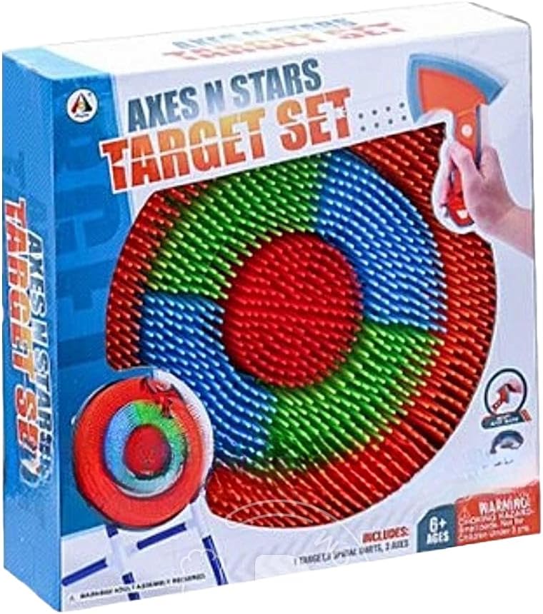Pfive Axe Throwing Target Set with 3 Axes and Bristle Board, Indoor and Outdoor Use, Fun Activity for Adults and KidsPfive665582921916Target GameTarget Game