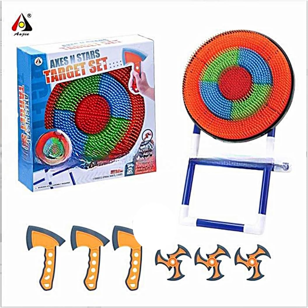 Pfive Axe Throwing Target Set with 3 Axes and Bristle Board, Indoor and Outdoor Use, Fun Activity for Adults and KidsPfive665582921916Target GameTarget Game