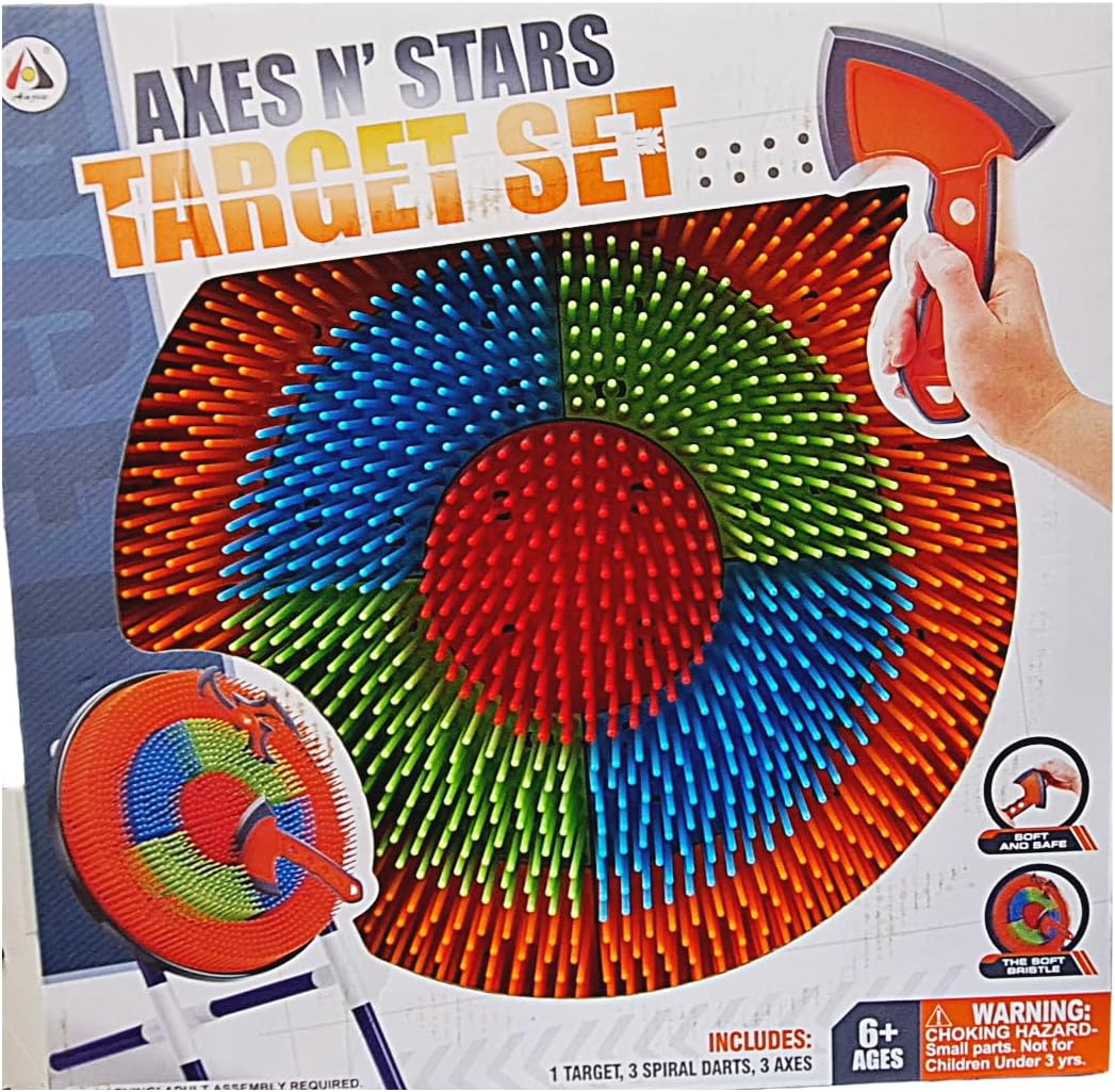 Pfive Axe Throwing Target Set with 3 Axes and Bristle Board, Indoor and Outdoor Use, Fun Activity for Adults and KidsPfive665582921916Target GameTarget Game