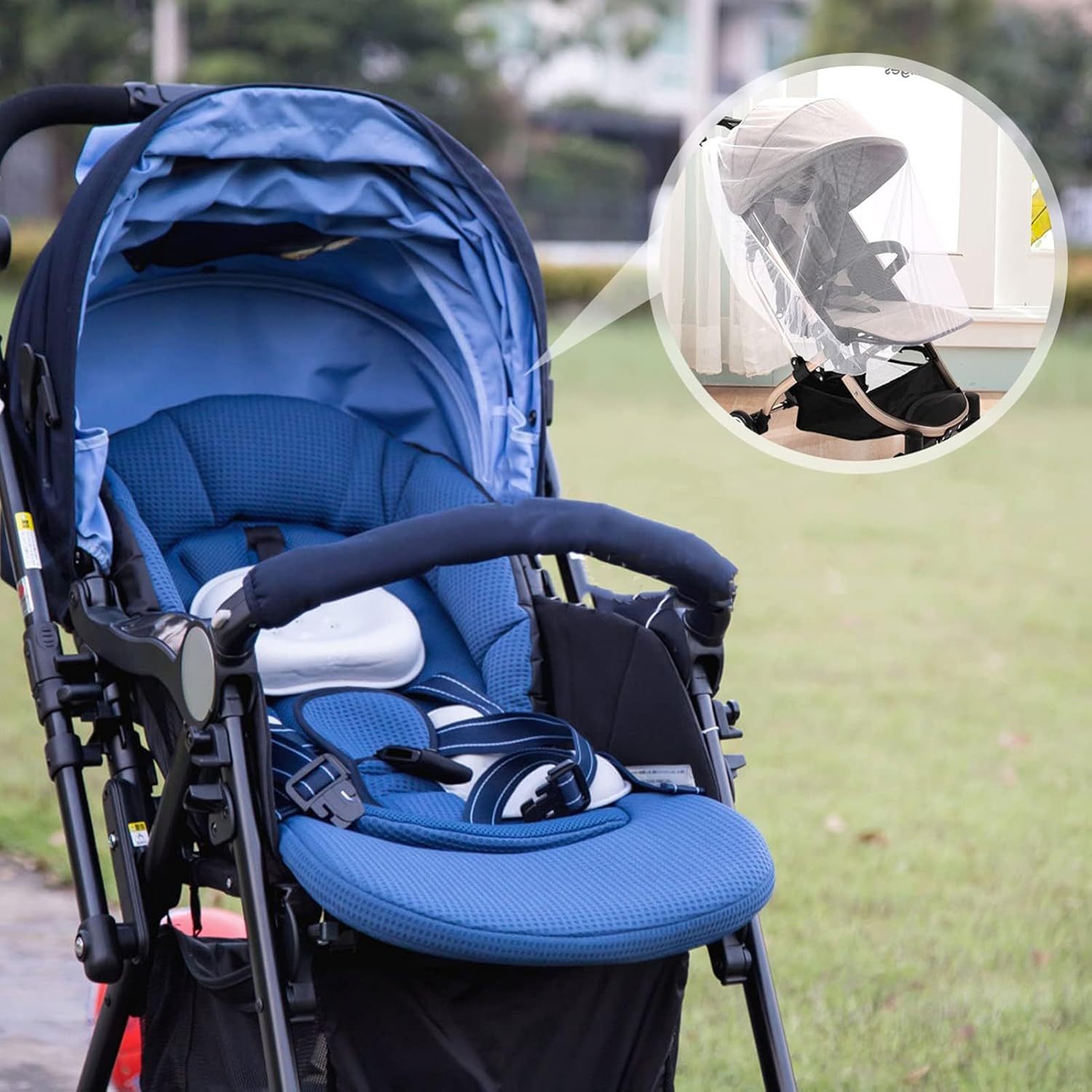 Pfive Baby Stroller Mosquito Net, Insect Netting Durable for Baby Car seat Cover and Cradles,Stroller Mosquito Net for Baby Mesh Net Cover for Stroller (White)PfiveMosquito NetMosquito Net