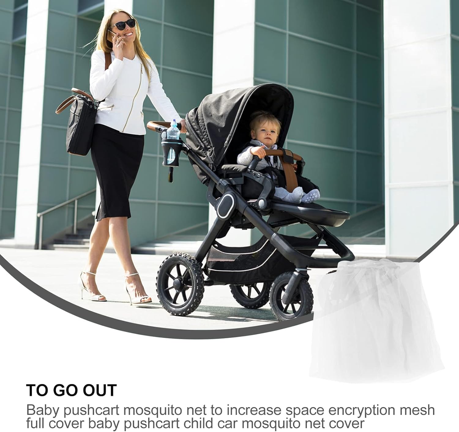 Pfive Baby Stroller Mosquito Net, Insect Netting Durable for Baby Car seat Cover and Cradles,Stroller Mosquito Net for Baby Mesh Net Cover for Stroller (White)PfiveMosquito NetMosquito Net