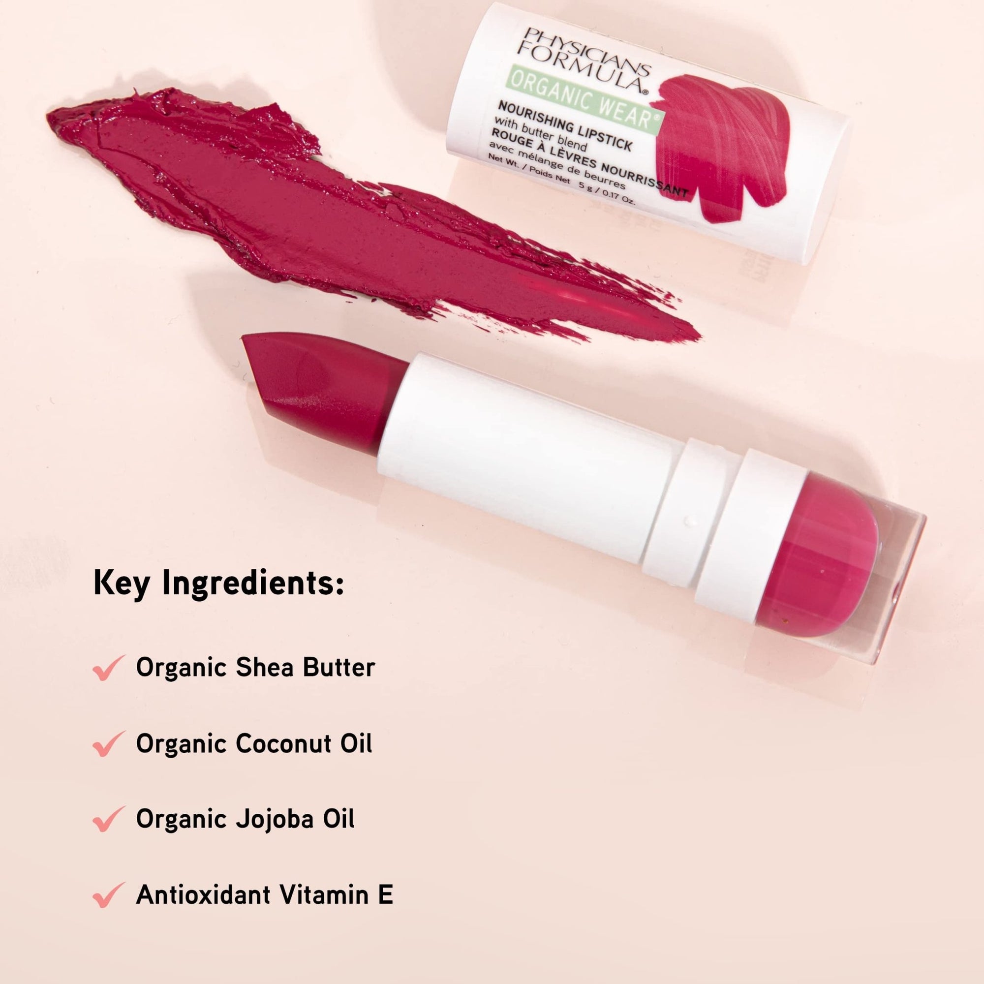 Physicians Formula Organic Wear All Natural Nourishing LipstickPhysicians Formula044386110748LipstickLipstick