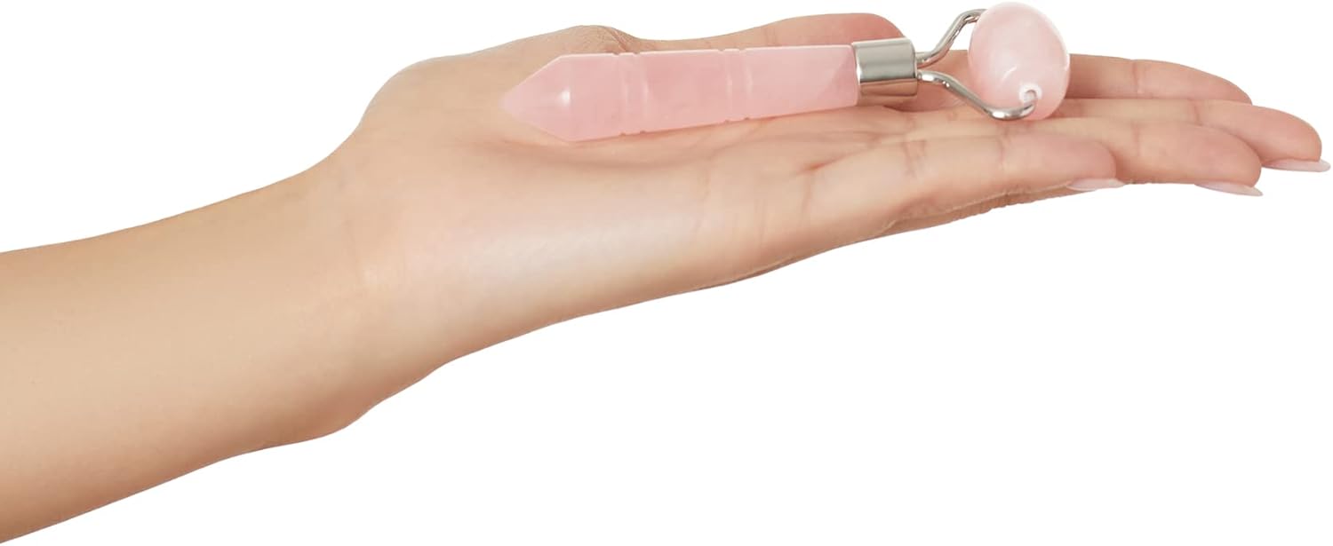 Plum Beauty Mini Rose Quartz Facial Roller, Skin Care Face Roller Reduces Under - Eye Puffiness and Dark CirclesPlum Beauty843445029751Facial RollersFacial Rollers