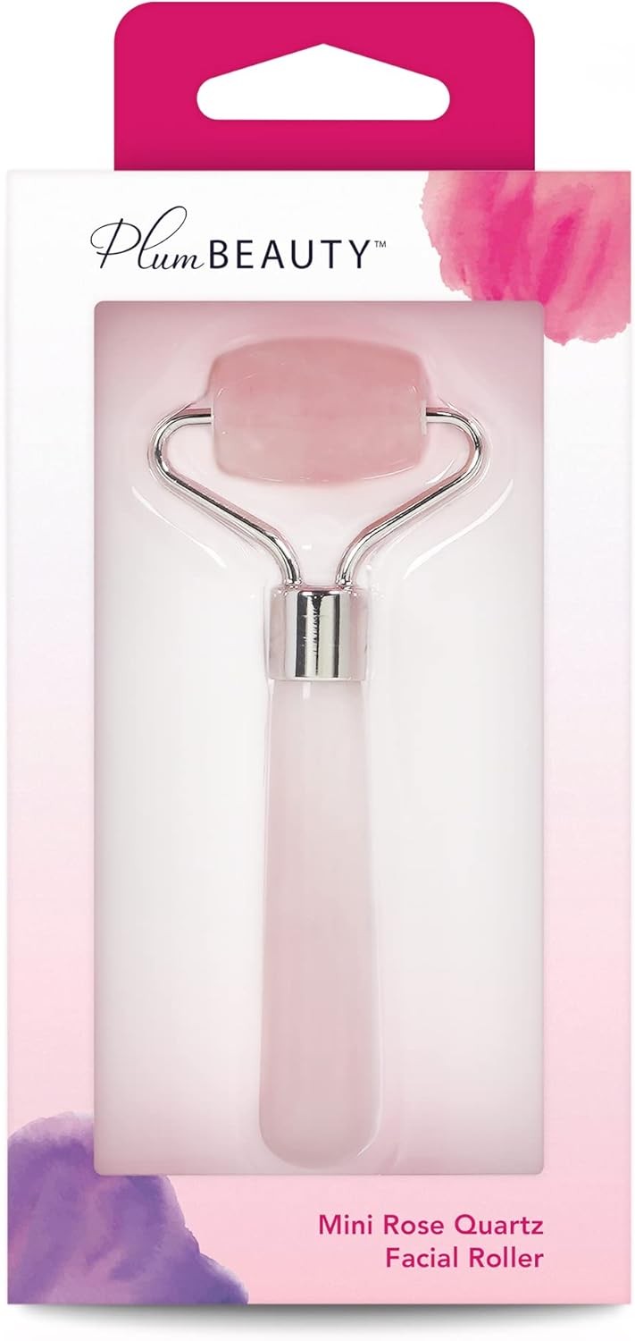 Plum Beauty Mini Rose Quartz Facial Roller, Skin Care Face Roller Reduces Under - Eye Puffiness and Dark CirclesPlum Beauty843445029751Facial RollersFacial Rollers
