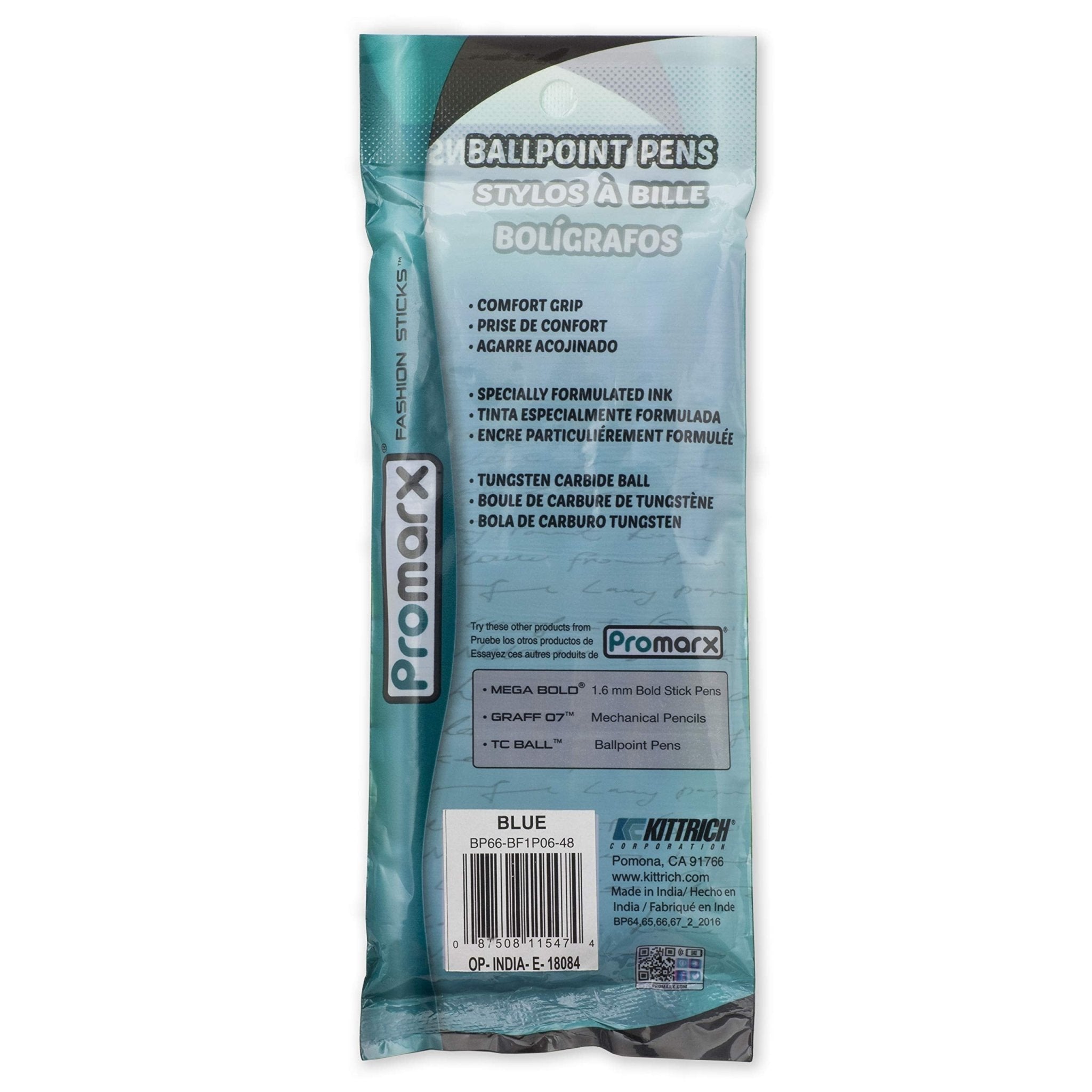 Promarx TC Ball Pro Grip Stick Pen, 1.0 mm - Black Ink, 6 - CountPromarx087508115450PenPen