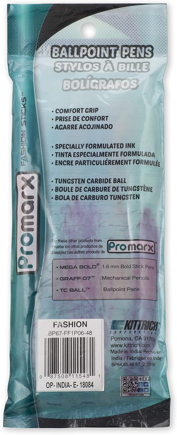Promarx TC Ball Pro Grip Stick Pen, 1.0 mm - Black Ink, 6 - CountPromarx087508115450PenPen
