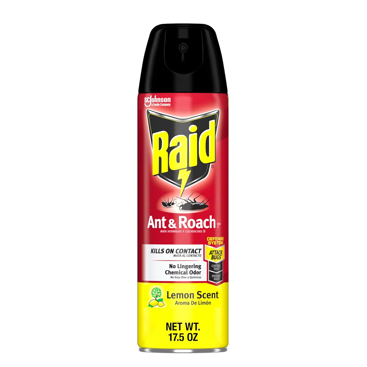 Raid Ant and Roach Aerosol Killer - Lemon Scent, 17.5 OzRaidB003V04OIAInsect KillerInsect Killer