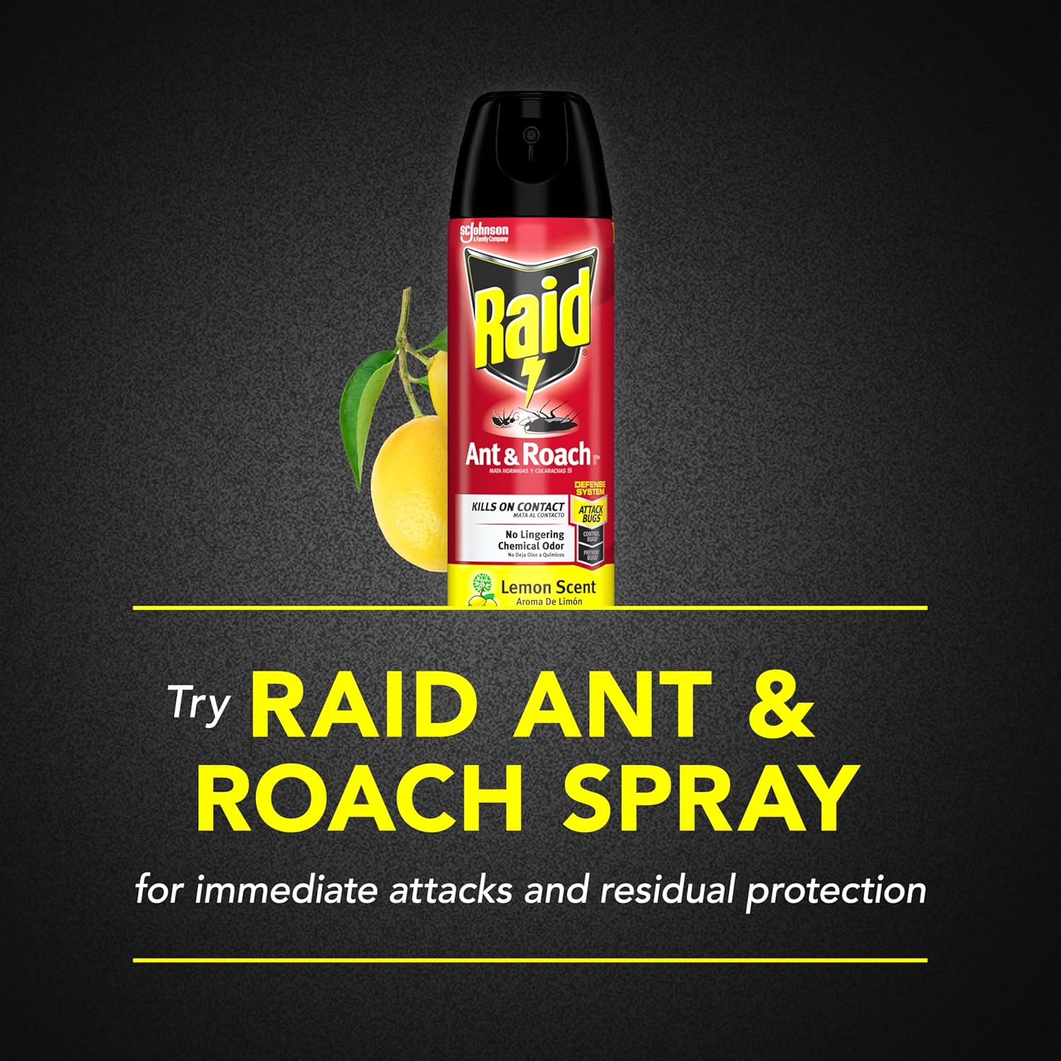 Raid Ant and Roach Aerosol Killer - Lemon Scent, 17.5 OzRaidB003V04OIAInsect KillerInsect Killer