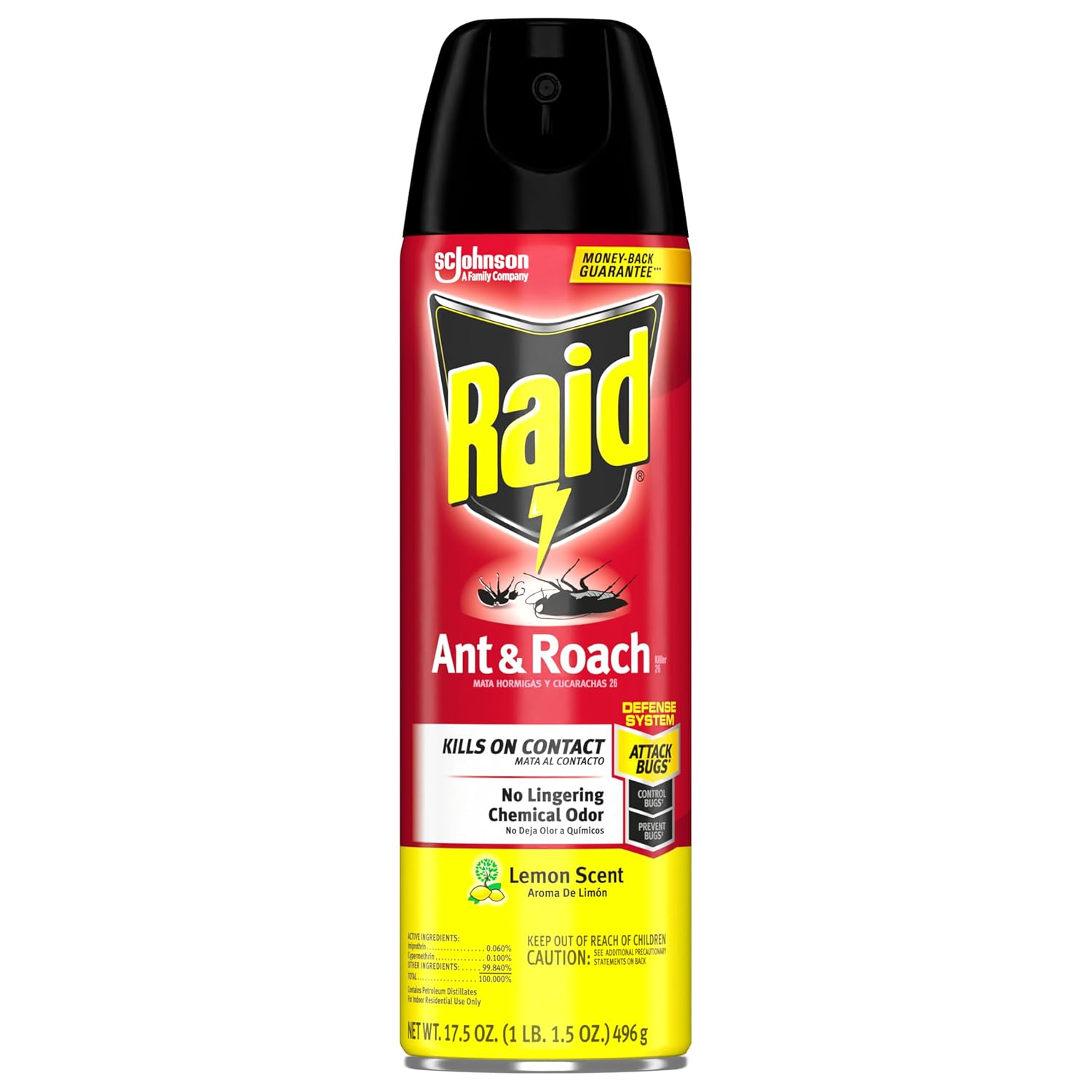 Raid Ant and Roach Aerosol Killer - Lemon Scent, 17.5 OzRaidB003V04OIAInsect KillerInsect Killer