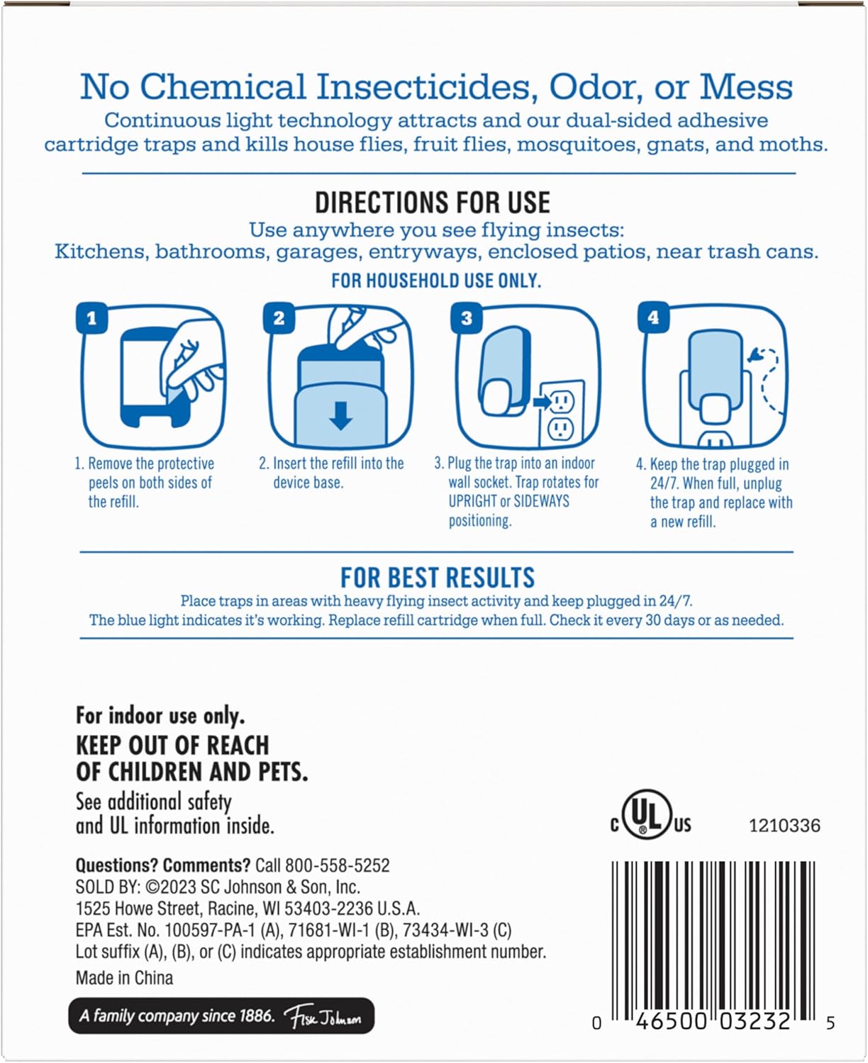 Raid Essentials Flying Insect Light Trap Refills, 2 Light Trap Refill CartridgesRaid046500032301Flying Insect Light TrapFlying Insect Light Trap