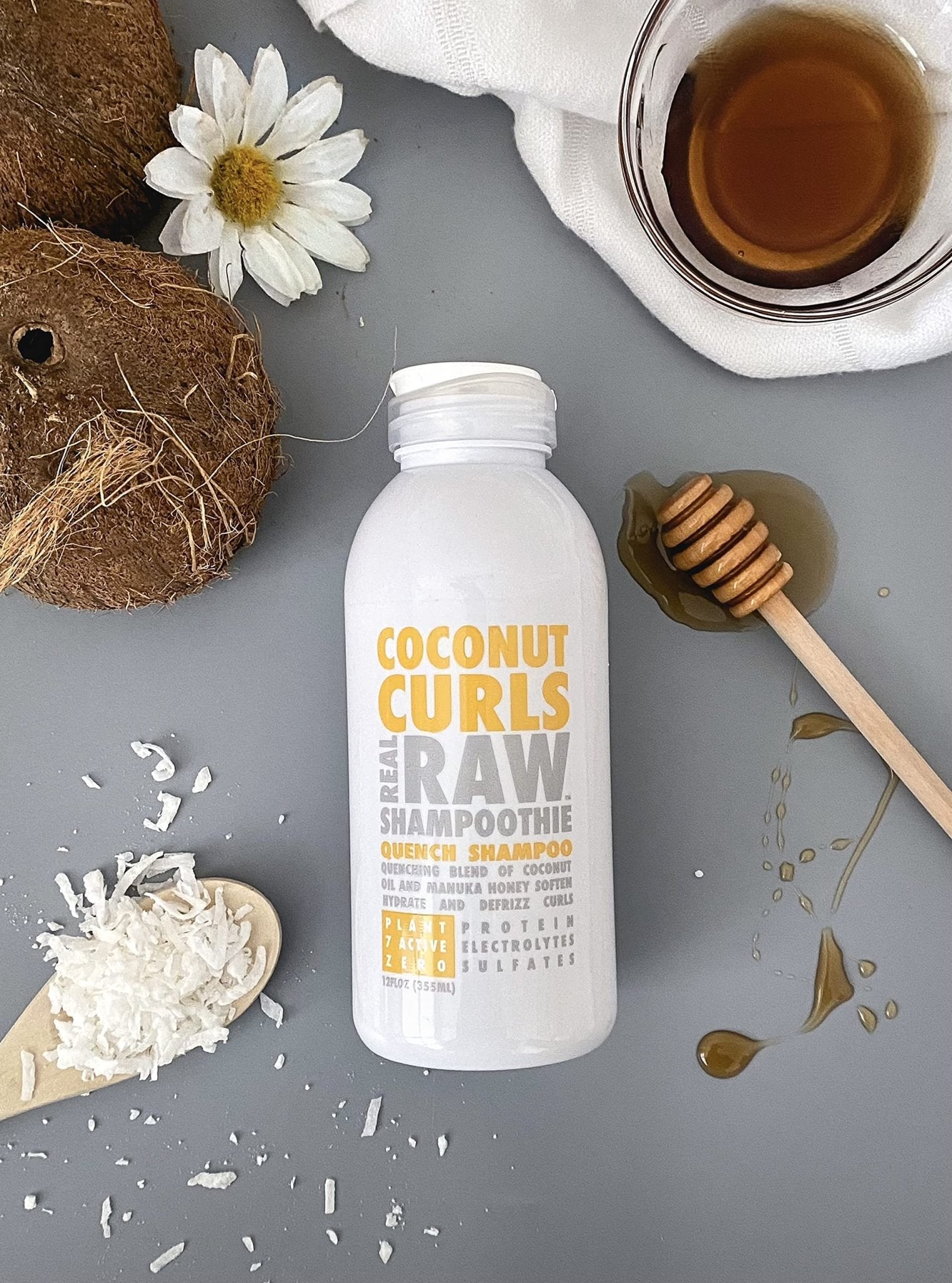 Real Raw Coconut Curls Quench Shampoo - Hydrate, Enhance, Define Curls - Defrizz and Detangle - 355 mlReal Raw854554006052ShampooShampoo