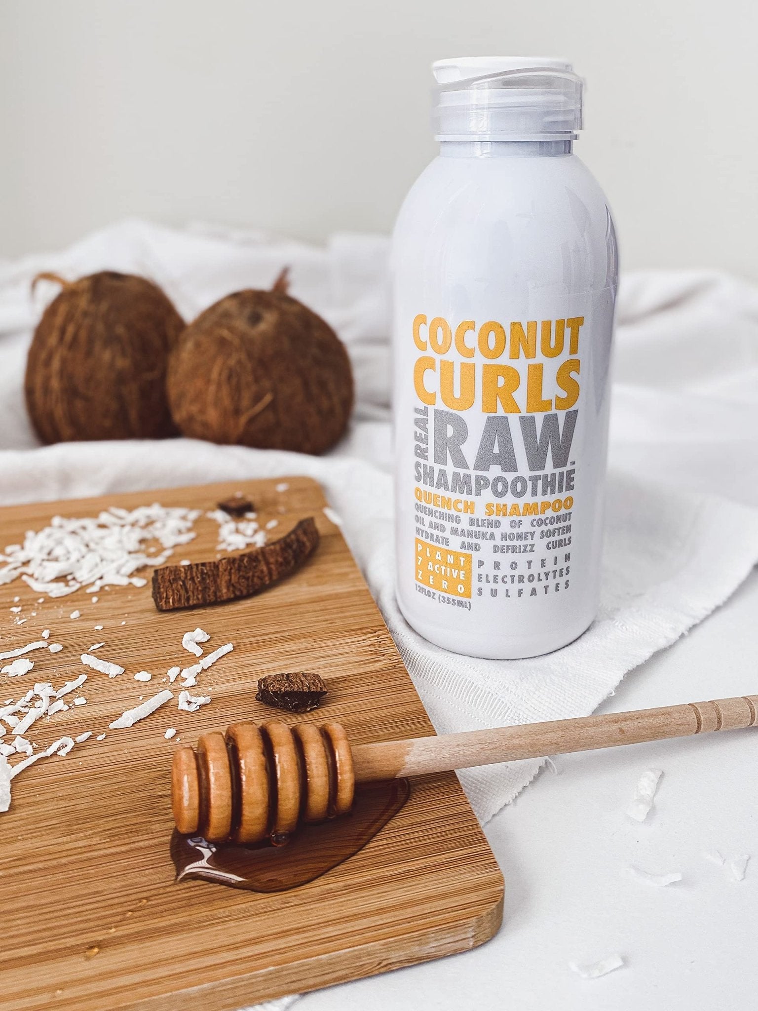 Real Raw Coconut Curls Quench Shampoo - Hydrate, Enhance, Define Curls - Defrizz and Detangle - 355 mlReal Raw854554006052ShampooShampoo