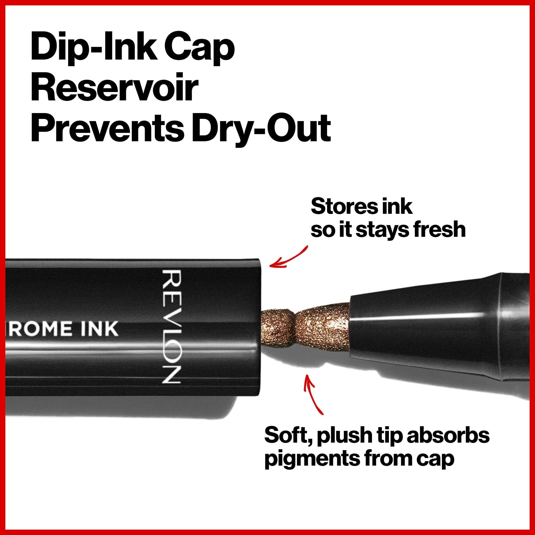 Revlon So Fierce Chrome Ink Liquid Eyeliner, Longlasting Bold Metallic Pen Liner with Dip Ink Cap for Pearl, Shimmer BlendRevlon309970131395EyelinerEyeliner