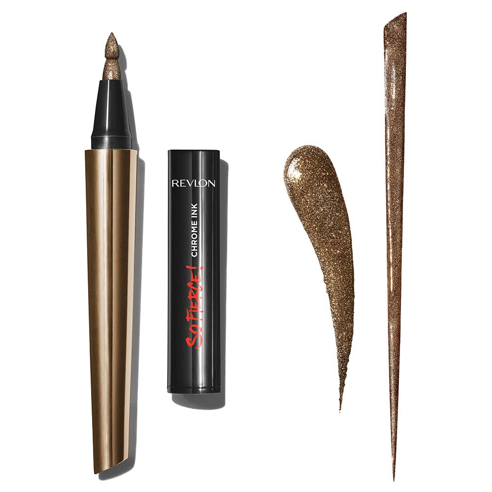 Revlon So Fierce Chrome Ink Liquid Eyeliner, Longlasting Bold Metallic Pen Liner with Dip Ink Cap for Pearl, Shimmer BlendRevlon309970131395EyelinerEyeliner