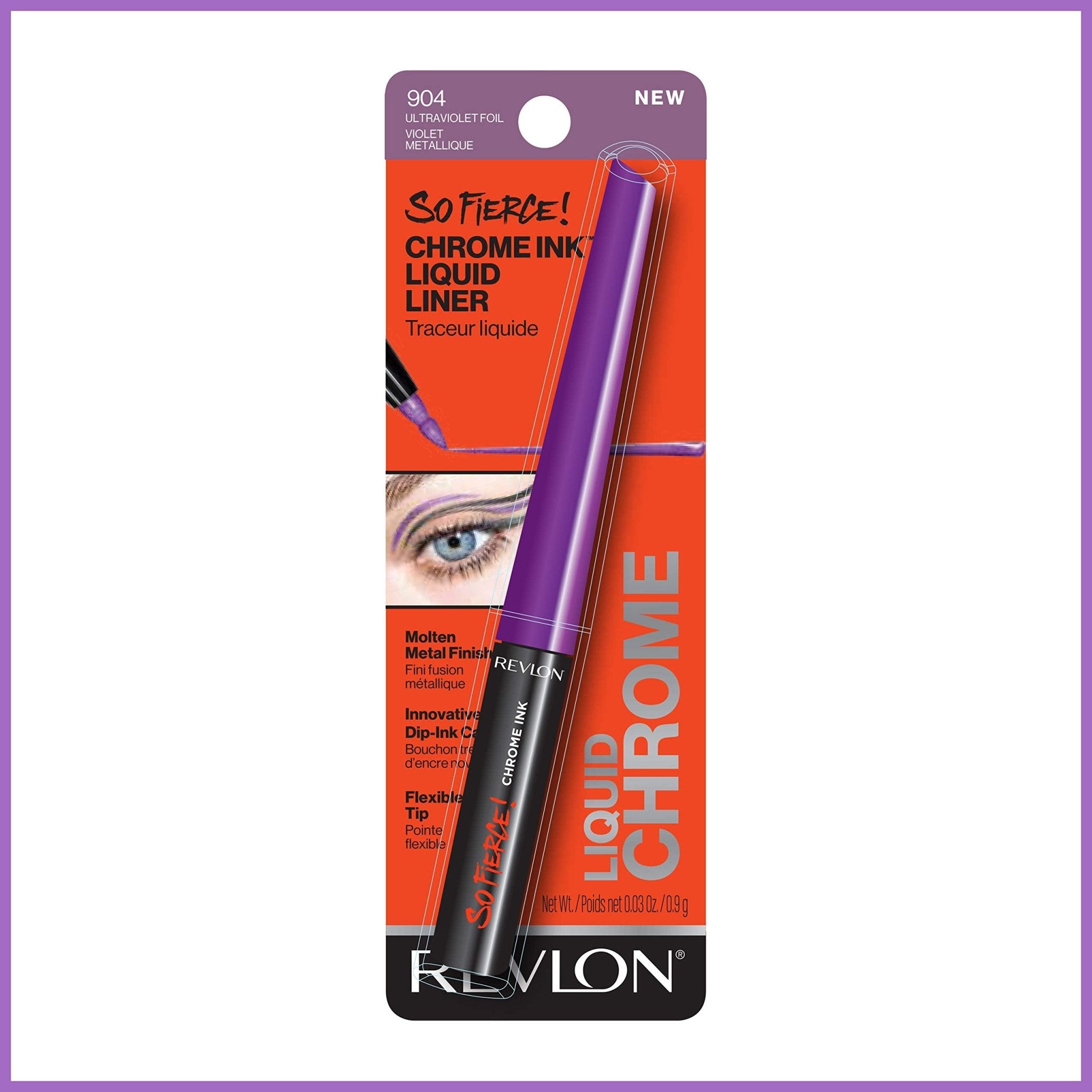 Revlon So Fierce Chrome Ink Liquid Eyeliner, Longlasting Bold Metallic Pen Liner with Dip Ink Cap for Pearl, Shimmer BlendRevlon309970131395EyelinerEyeliner