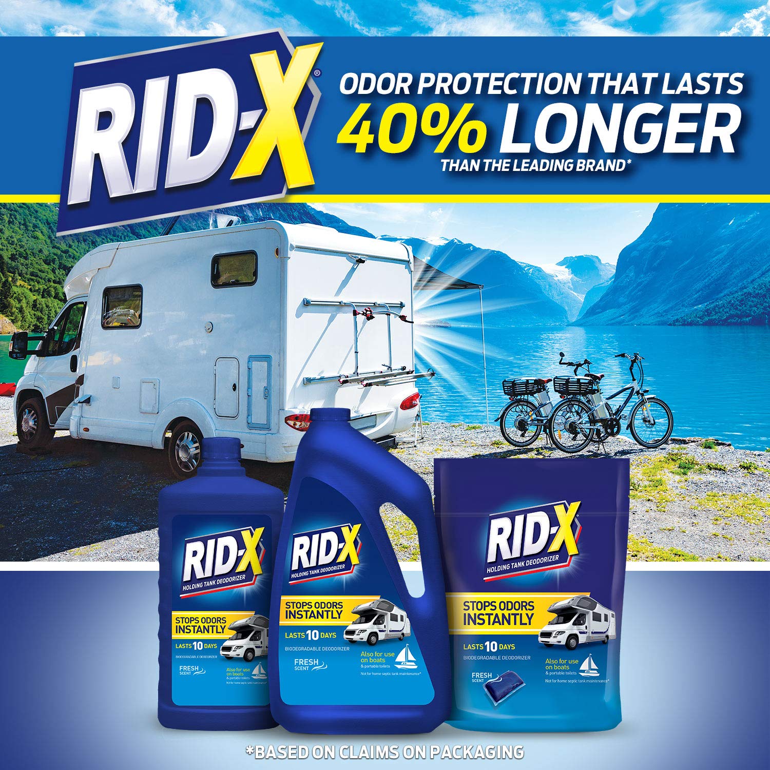 Rid - X Holding Tank Deodorizer Liquid, Stops Odors Instantly - Fresh ScentRid - X019200842556RV Tank DeodorizerRV Tank Deodorizer
