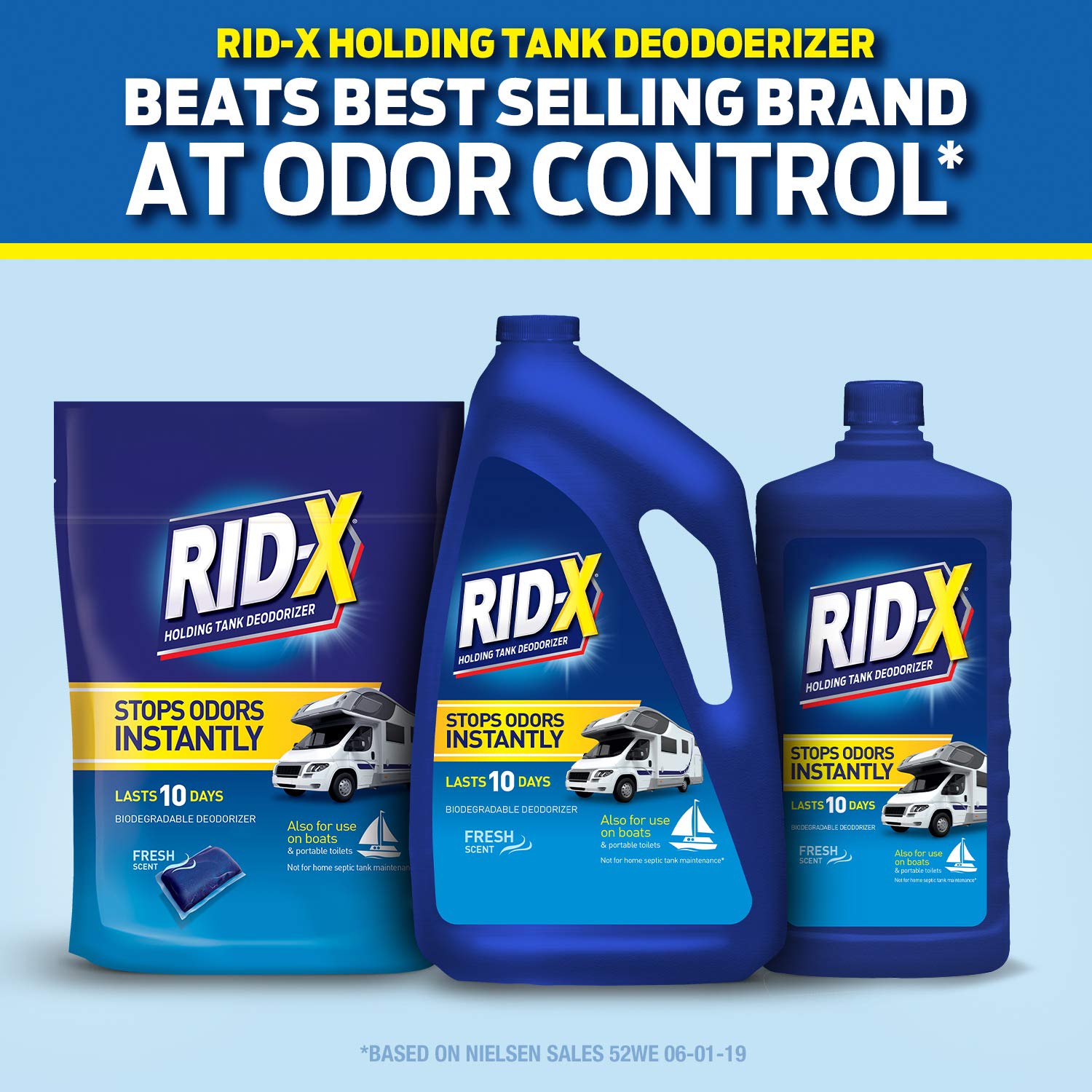 Rid - X Holding Tank Deodorizer Liquid, Stops Odors Instantly - Fresh ScentRid - X019200842556RV Tank DeodorizerRV Tank Deodorizer