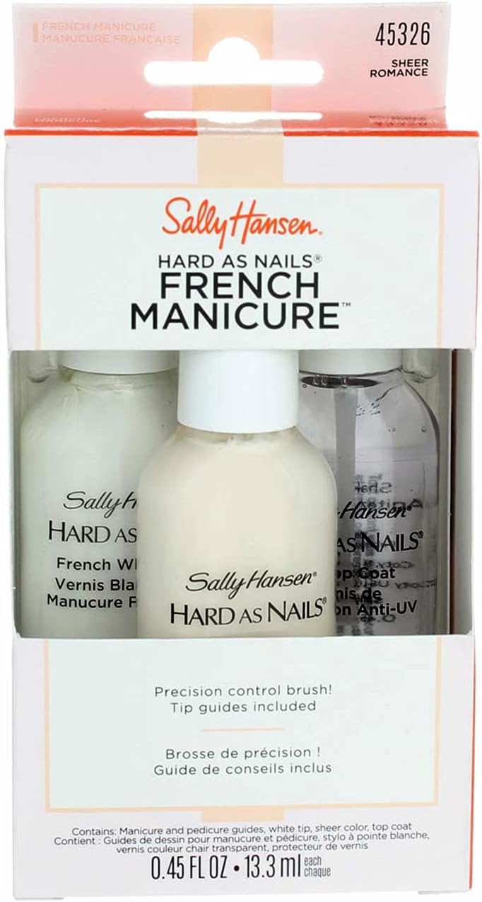Sally Hansen Hard As Nails French Manicure, Pack of 3 White Tip, Sheer Color and Top Coat - Sheer RomanceSally Hansen074170453263Nail TreatmentsNail Treatments