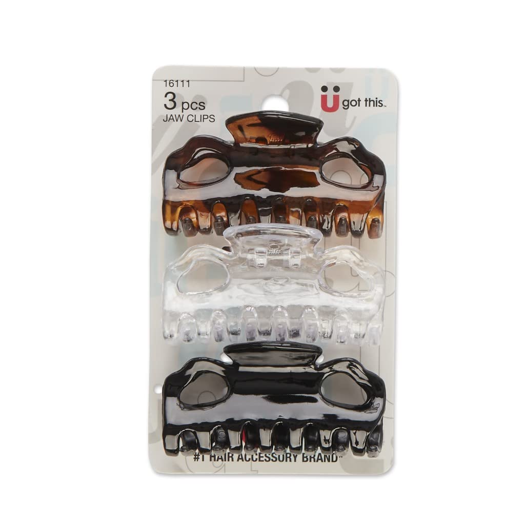 Scunci 6cm Jaw Clips Assorted Colors 3 pcsScunci043194161119Hair ClipHair Clip