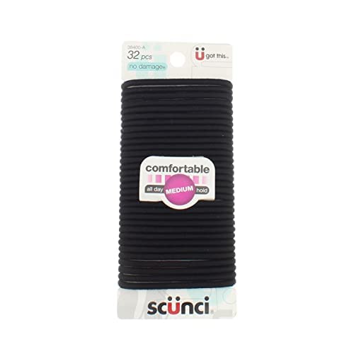 Scunci Comfortable Elastics for All Day Medium Hold Black Hosiery Hair Tie - No Damage®Scunci043194384006Hair TieHair Tie