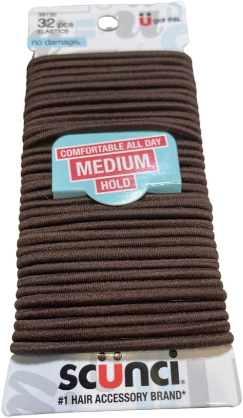 Scunci Comfortable Elastics for All Day Medium Hold Black Hosiery Hair Tie - No Damage®Scunci043194387359Hair TieHair Tie