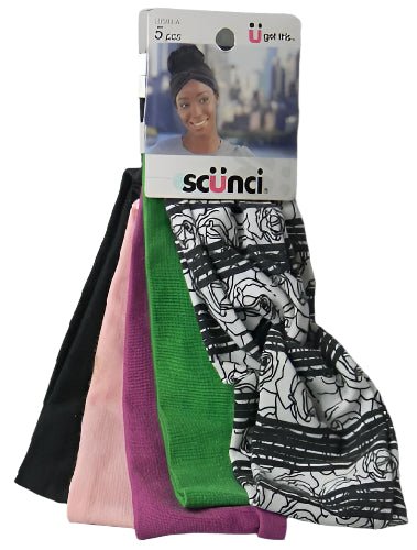 Scunci Effortless Beauty Wide Stretch Basic Bright Colours Head wraps - 5pcsScunci043194205882HeadbandsHeadbands
