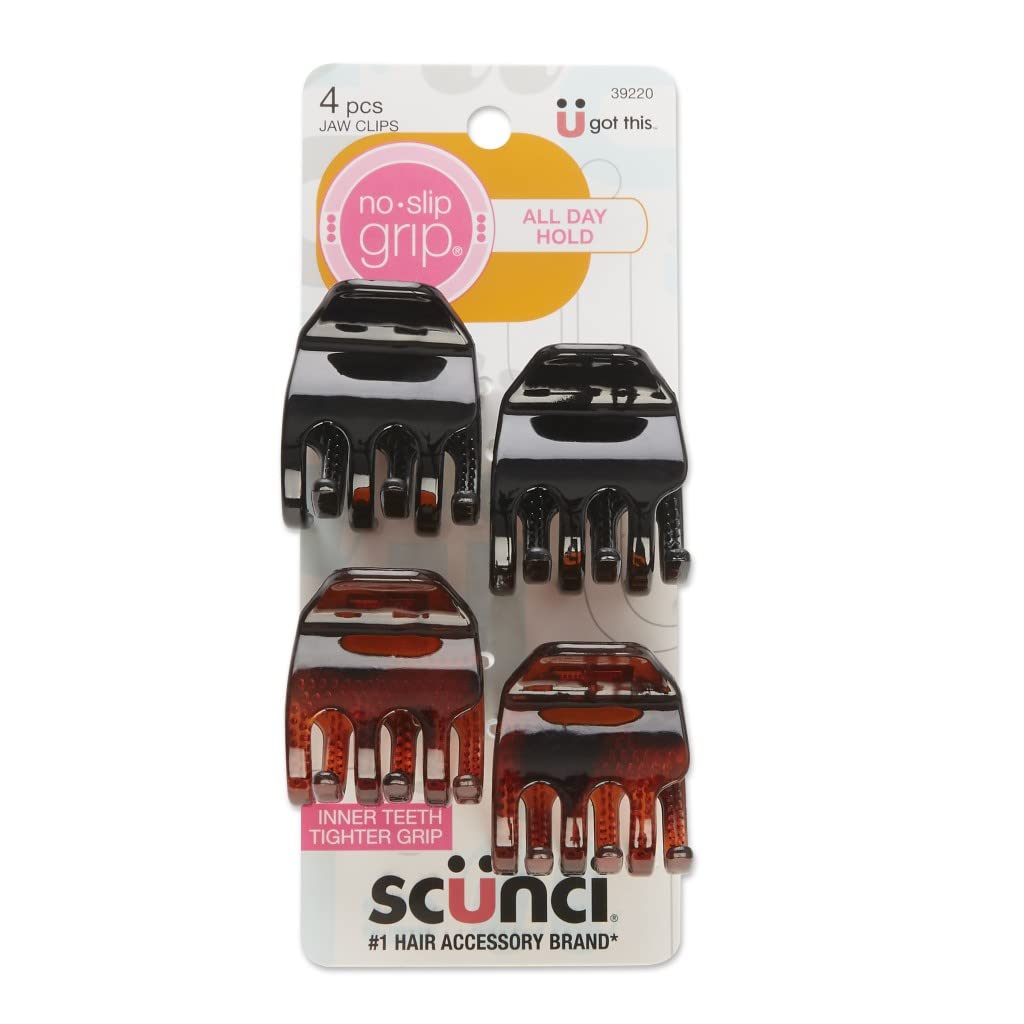 Scunci No Slip Grip Chunky Jaw Clip, All Day Hold - 4 pcsScunci043194392209Hair ClipHair Clip