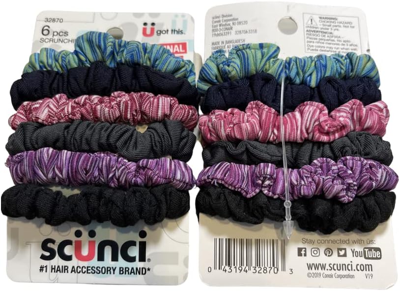 Scunci The Original 6 pcs Scrunchies, MulticolorScunci043194328703ScrunchiesScrunchies