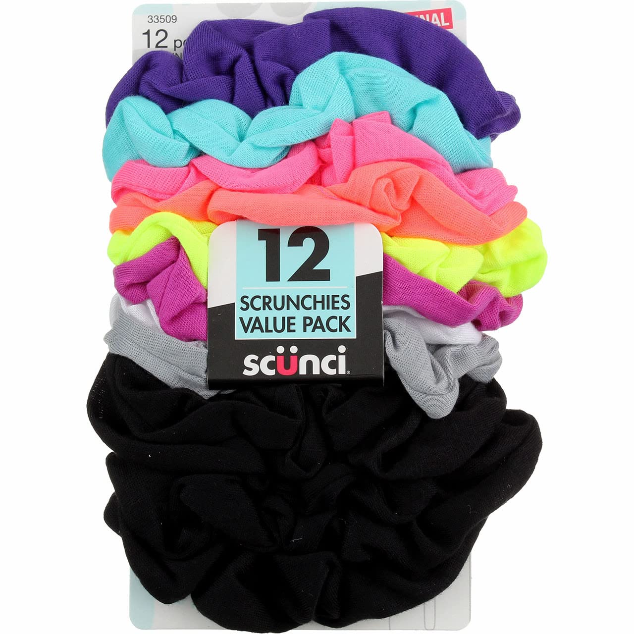 Scunci Value Pack Cotton Elastics Hair Bands Large Scrunchies Hair Accessories for Women or Girls, 12 pcsScunci043194335091ScrunchiesScrunchies