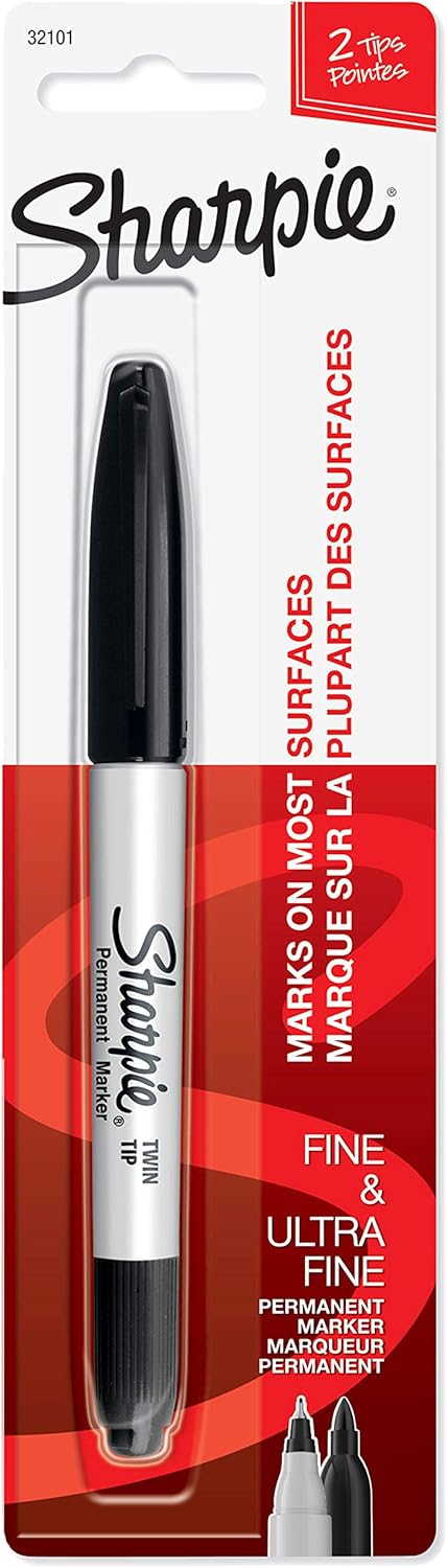 Sharpie Two Tips Fine and Ultra Fine Point All Surface Permanent Markers - Black, 1 ctSharpie999994024751Permanent MarkerPermanent Marker