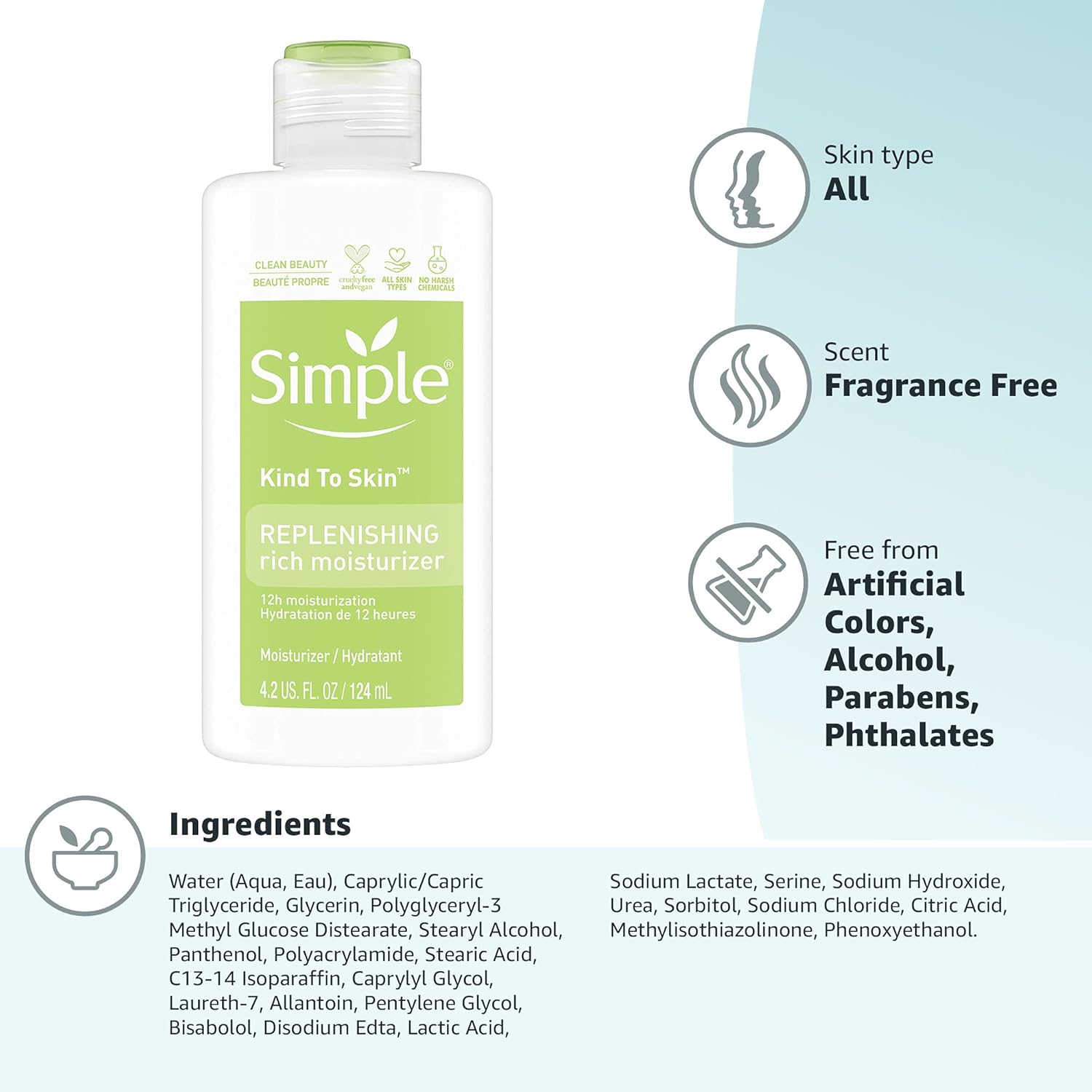 Simple Kind to Skin Replenishing Rich 12 - Hour Face Moisturizer - 124 mlSimple087300700120Face MoisturizersFace Moisturizers