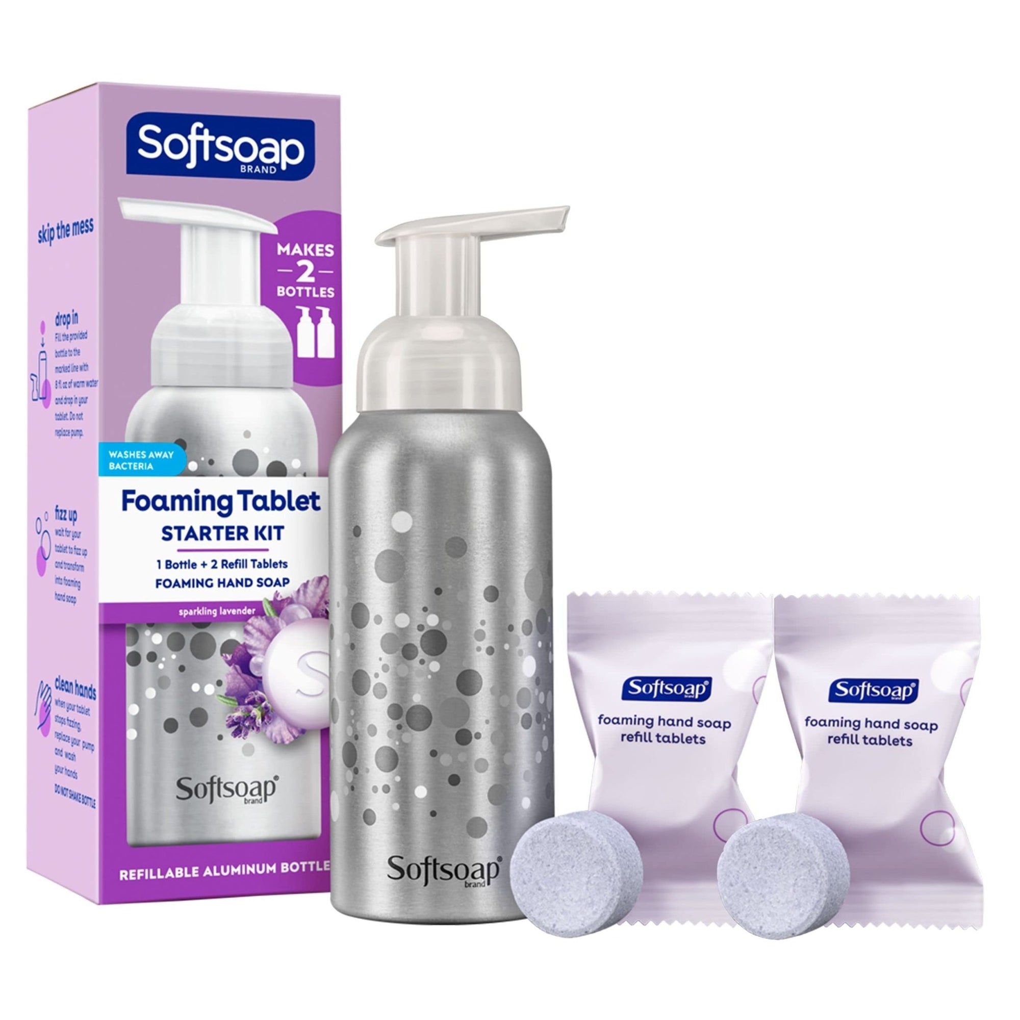 Softsoap Foaming Tablet Starter Kit, Foaming Hand Soap - Sparkling Lavender Starter Kit with Pump and 2 TabsSoftsoap035000987228Hand WashHand Wash
