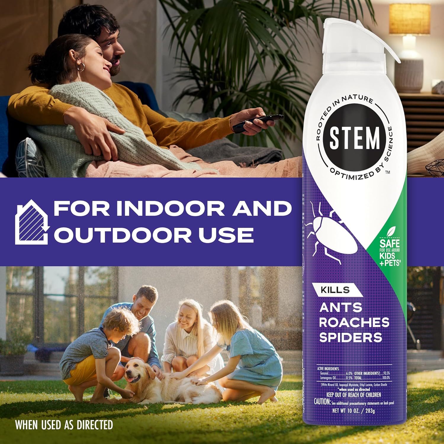 Stem Kills Ants, Roaches And Spiders, Plant - Based Active Ingredient Bug Spray - 283 gStem046500032820Bug sprayBug spray