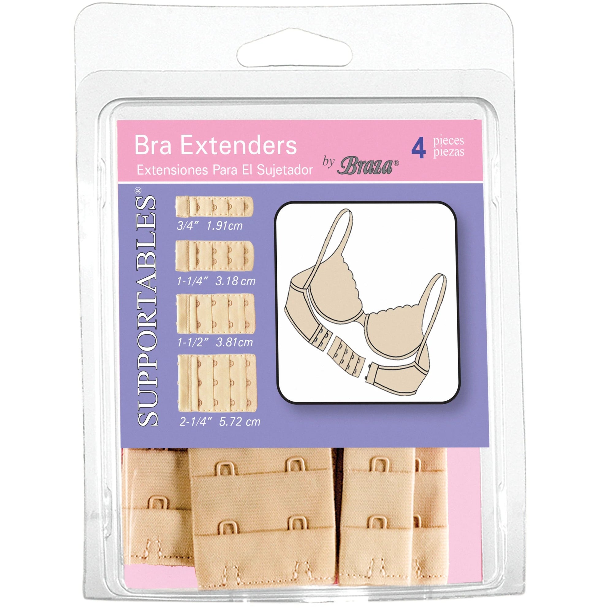 Supportables Bra Band Extenders - Beige, 4 CtBraza SupportablesB0BX6MVFHHBra AccessoriesBra Accessories