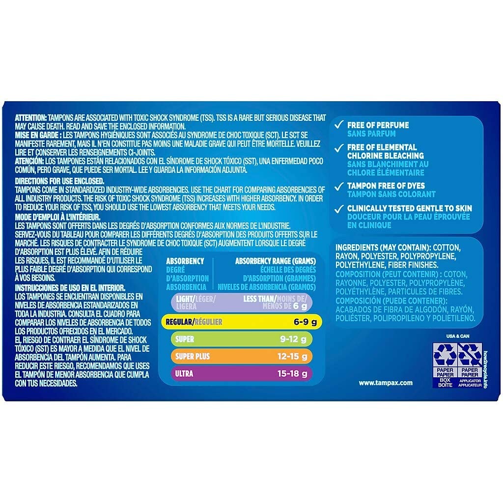 Tampax Regular Tampons with Flushable Biodegradable Cardboard Applicator - 10 ctTampax073010214095TamponsTampons