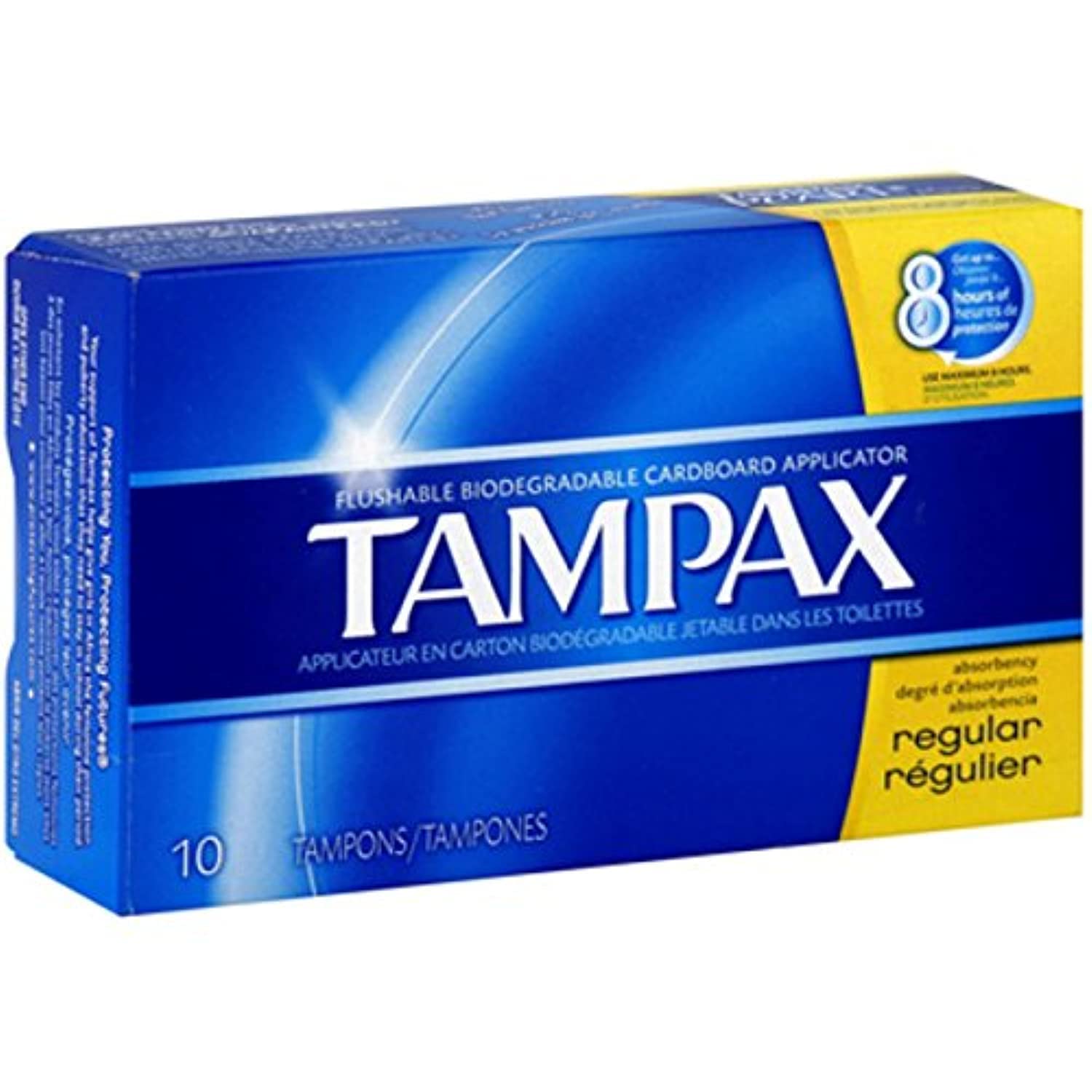 Tampax Regular Tampons with Flushable Biodegradable Cardboard Applicator - 10 ctTampax073010214095TamponsTampons