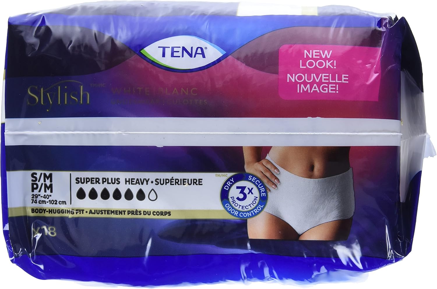 TENA Stylish White Incontinence Underwear for Women - Super Plus Heavy, Large, 16 CountTENA768702549004Incontinence UnderwearIncontinence Underwear