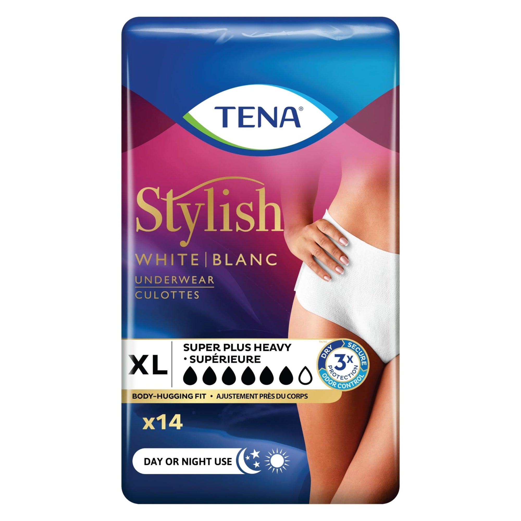 TENA Stylish White Incontinence Underwear for Women - Super Plus Heavy, Large, 16 CountTENA768702549004Incontinence UnderwearIncontinence Underwear