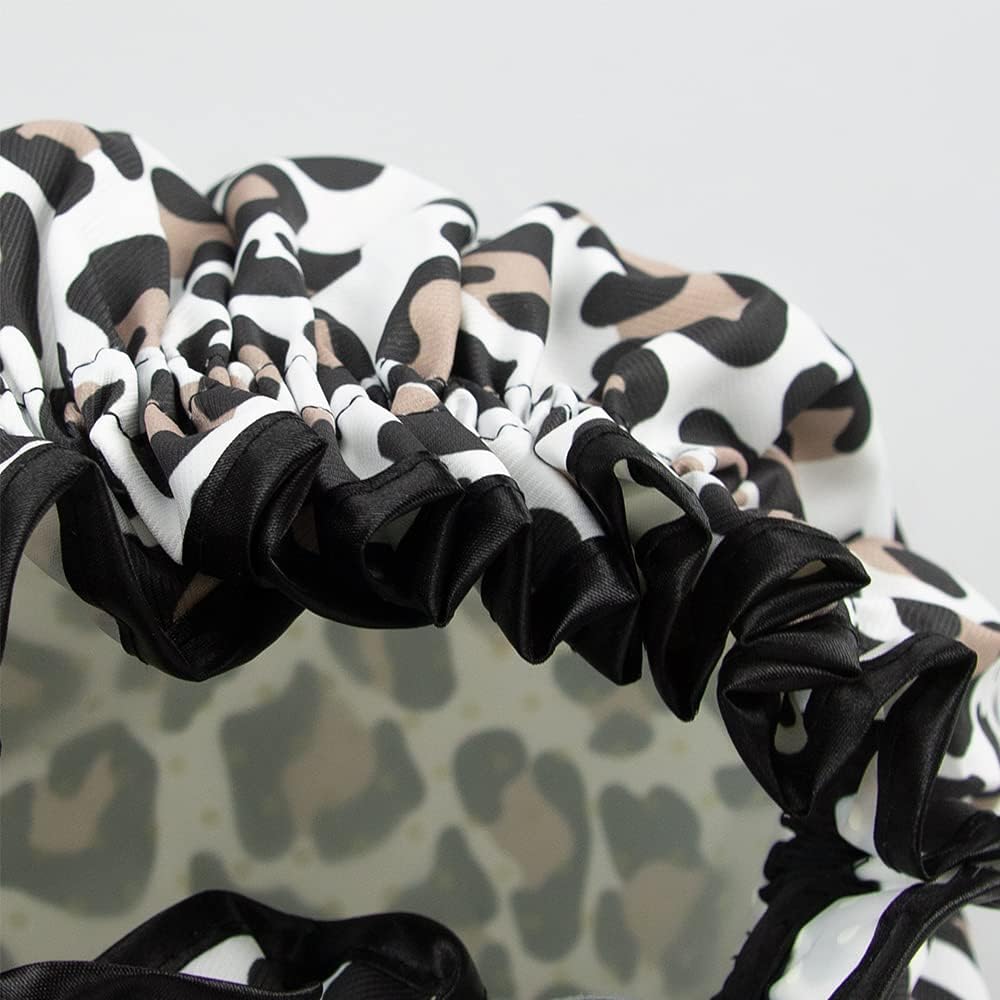 The Vintage Cosmetic Company Reusable Shower Cap for Women - Leopard Print DesignThe Vintage Cosmetic Company5060626691148Shower CapShower Cap