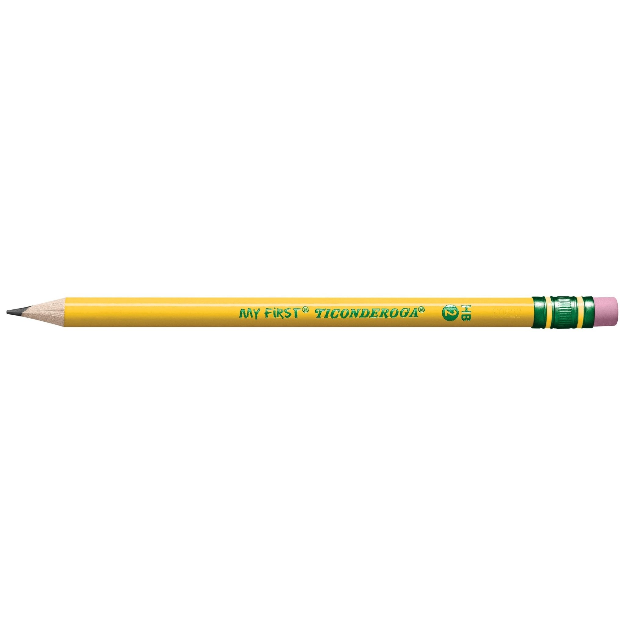TICONDEROGA My First Pencils, Rounded Wood - Cased 2 HB Soft, Pre - Sharpened with Eraser, Yellow, 2 - PackTICONDEROGA300715237945Wooden PencilsWooden Pencils