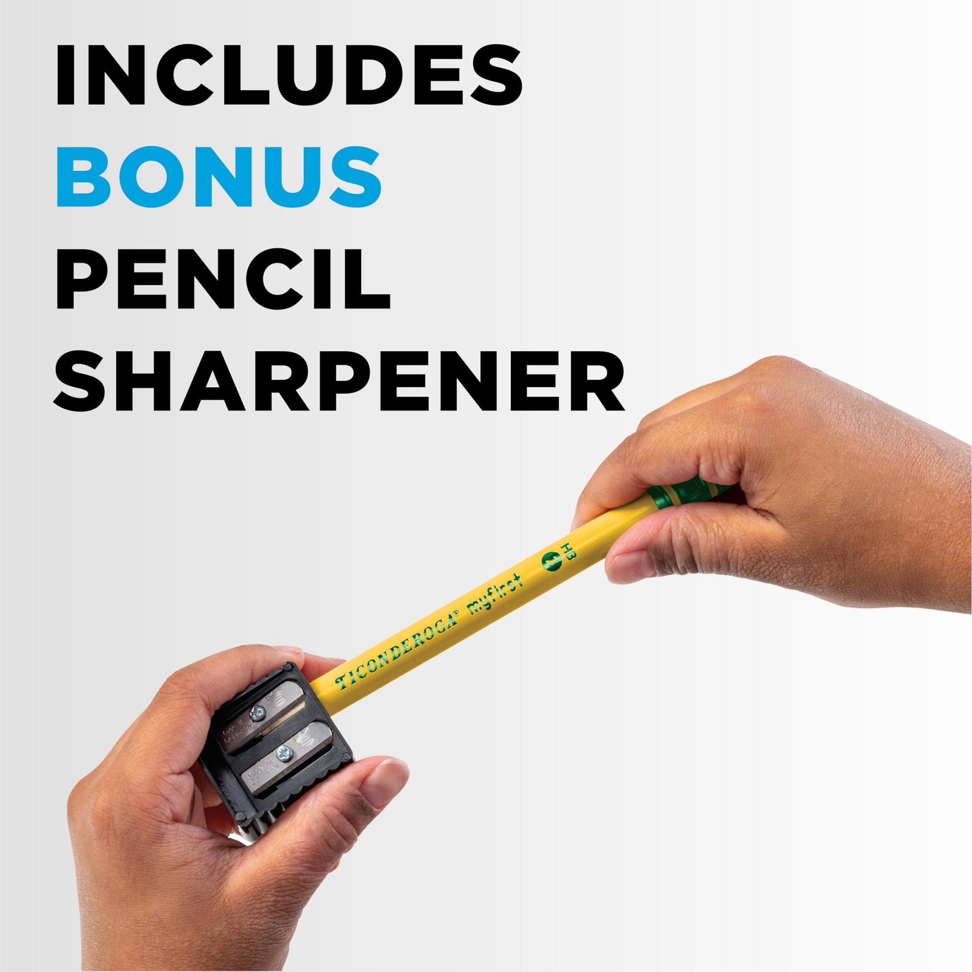 TICONDEROGA My First Pencils, Rounded Wood - Cased 2 HB Soft, Pre - Sharpened with Eraser, Yellow, 2 - PackTICONDEROGA300715237945Wooden PencilsWooden Pencils