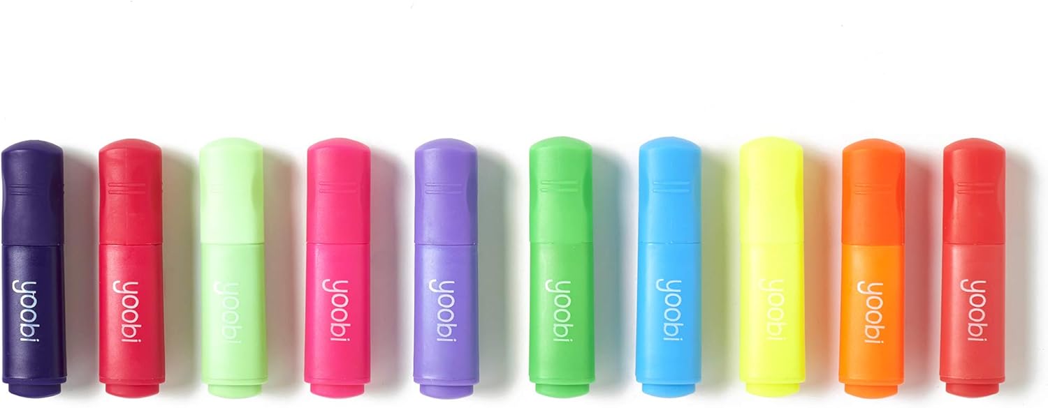 Yoobi Mini Highlighters, Bright Colors in 10 Shades - 10 PackYoobi811678020593Markers & HighlightersMarkers & Highlighters